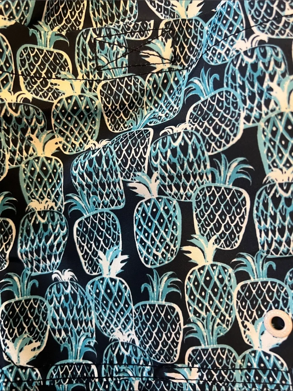 Nautica Men's Pineapple-Print Swim Shorts in Navy Blue